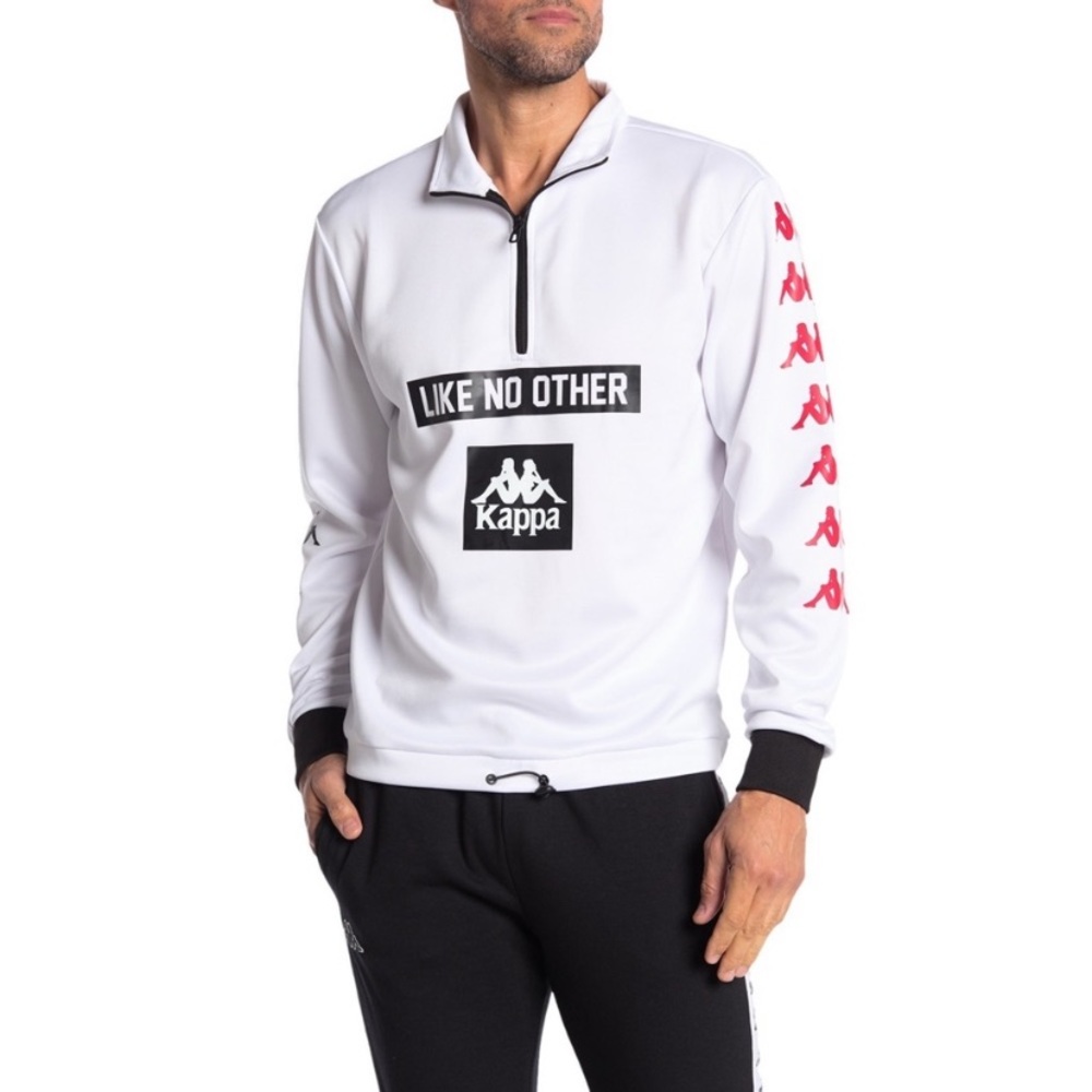 Kappa White and Black Jacket with Red Accents